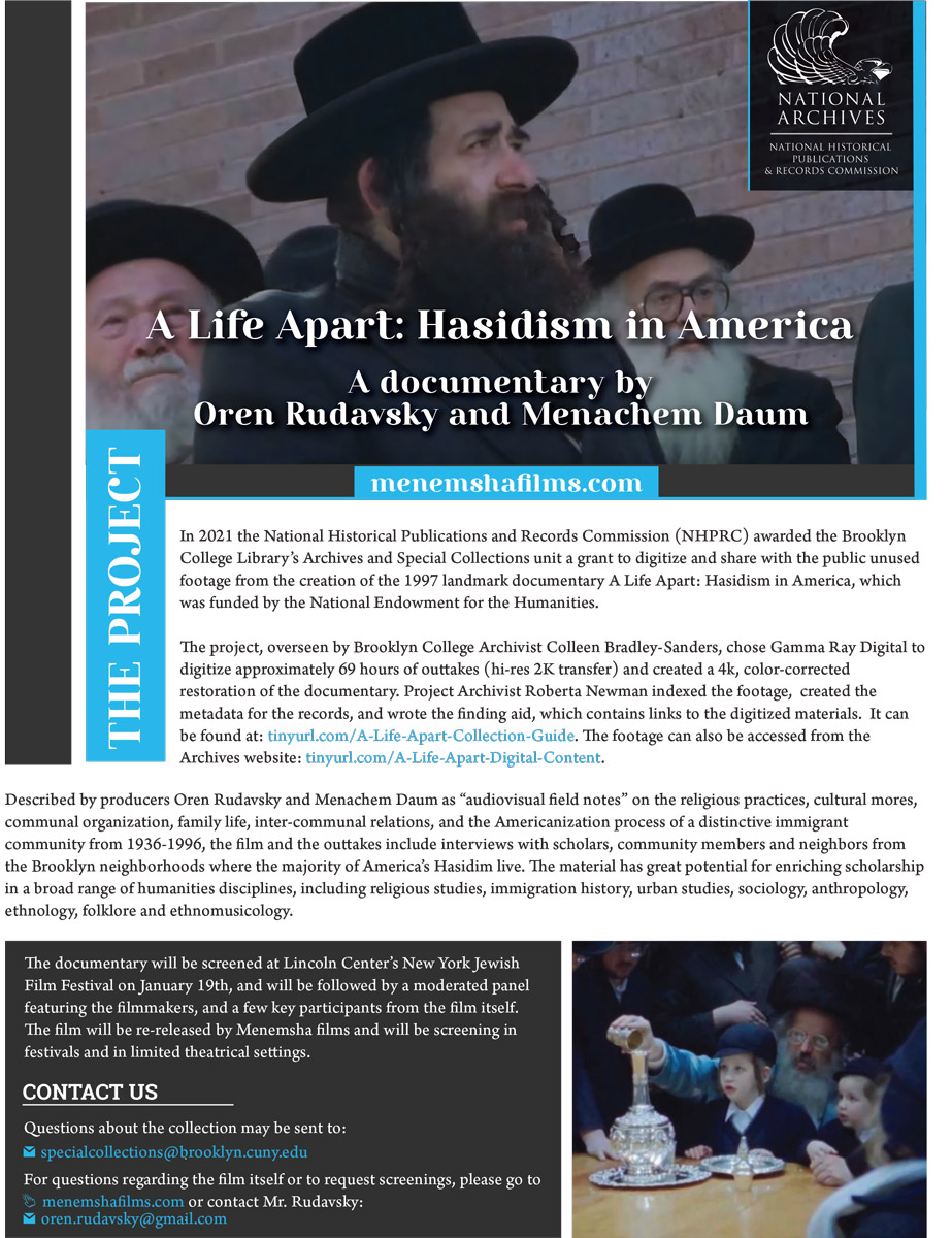 IMAGE 3 Flyer created for the 2023 New York Jewish Film Festival screening of the documentary