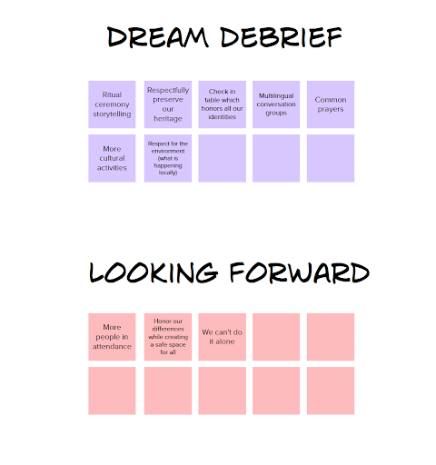 IMAGE 4 “Dream Debrief and Looking Forward”